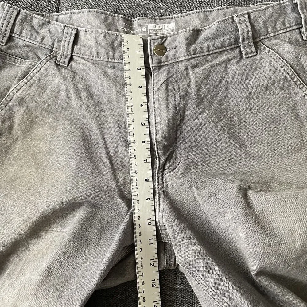 Carhartt Rugged Flex Relaxed Fit Duck Utility Work Pant Distressed 36‎ X 30 Gray
